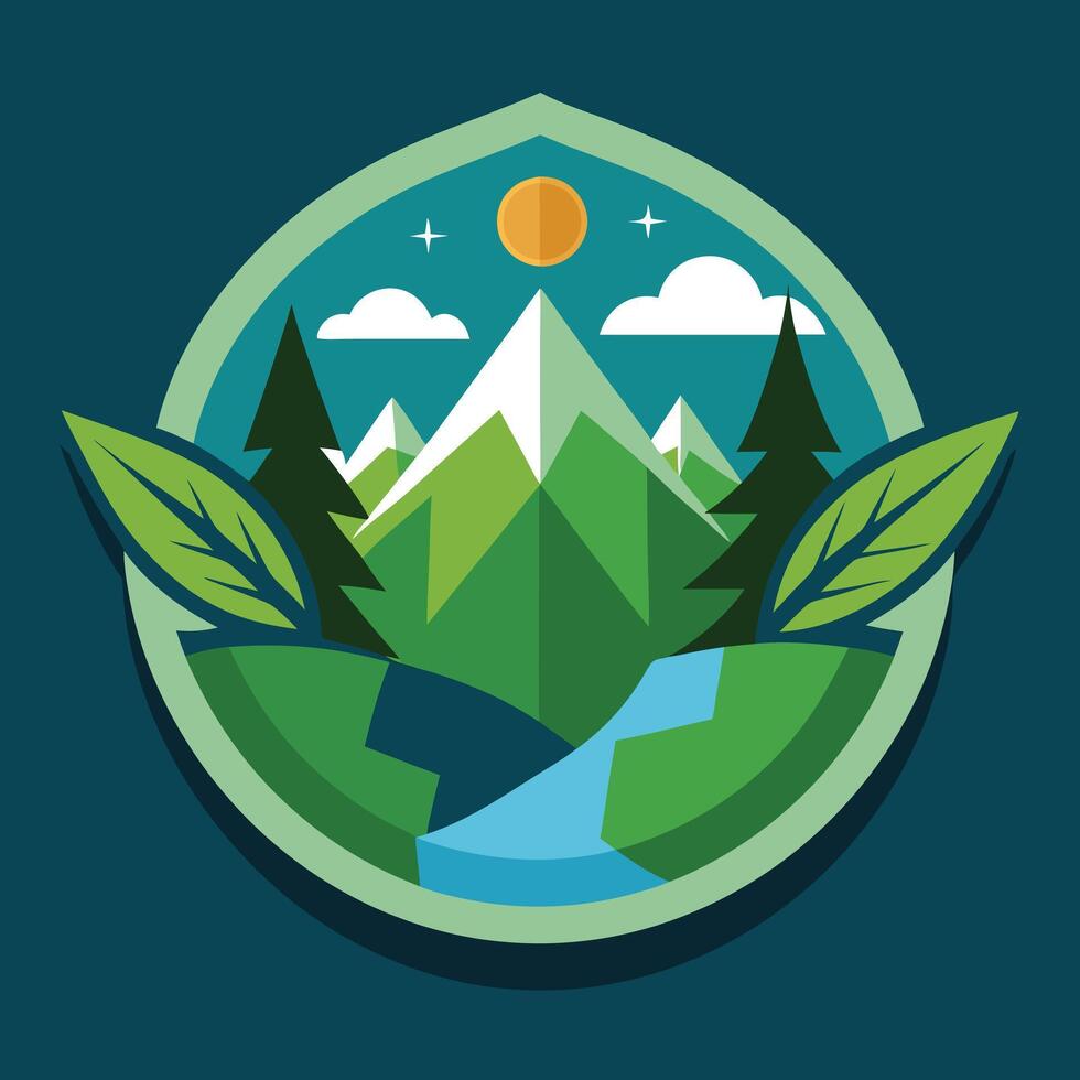 environment logo illustration on solid background vector