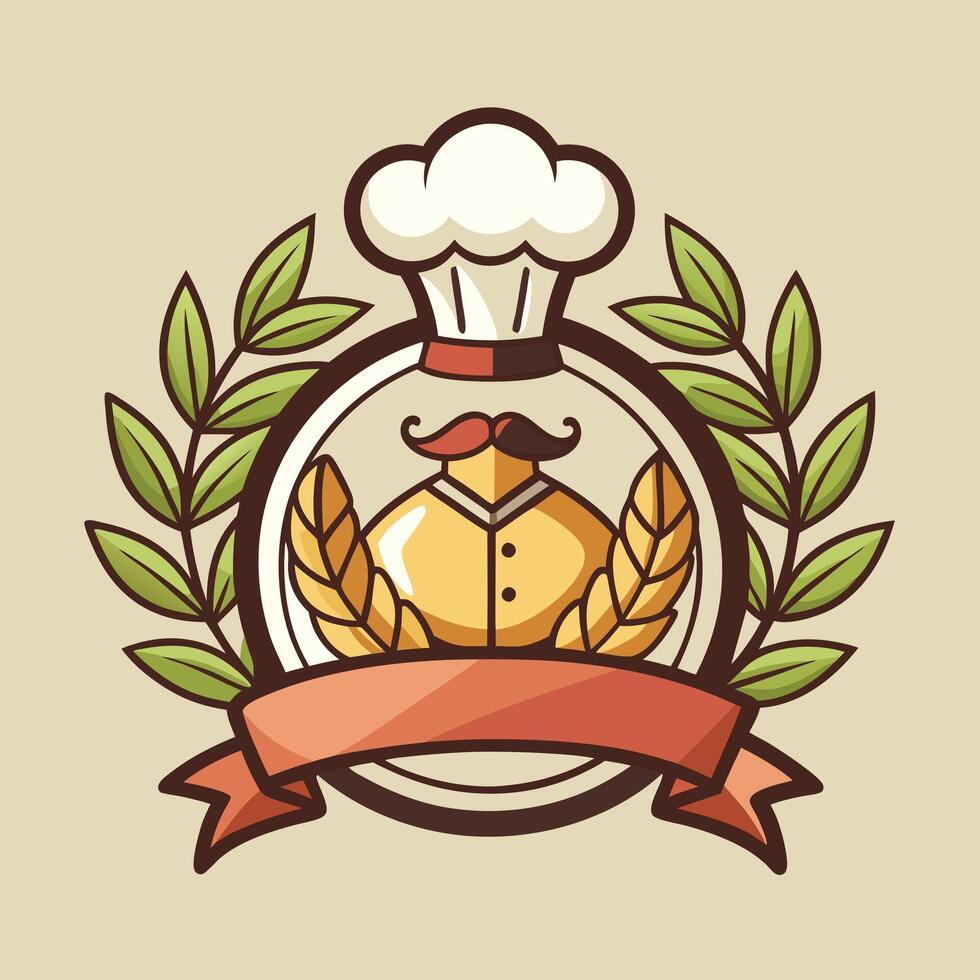 cooking logo illustration on solid background vector