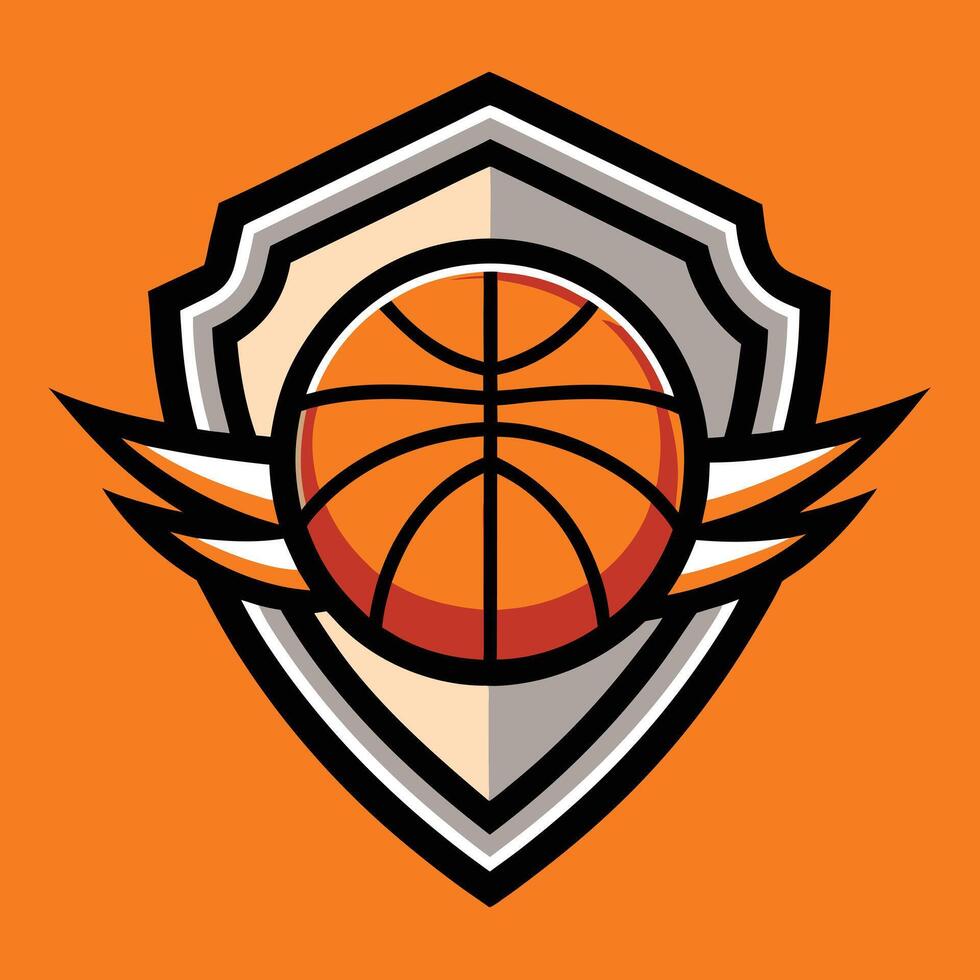 basketball team logo design illustration on solid background vector