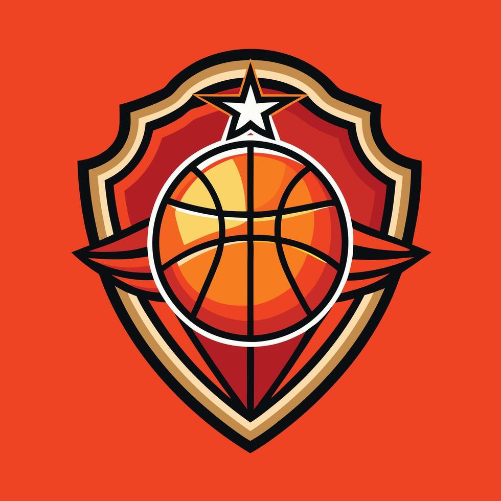 basketball team logo design illustration on solid background vector