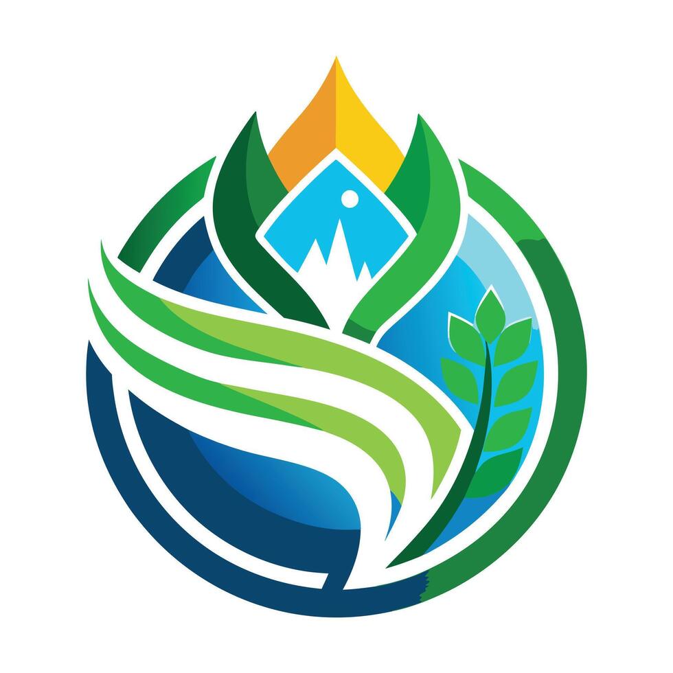 environment logo illustration on solid background vector