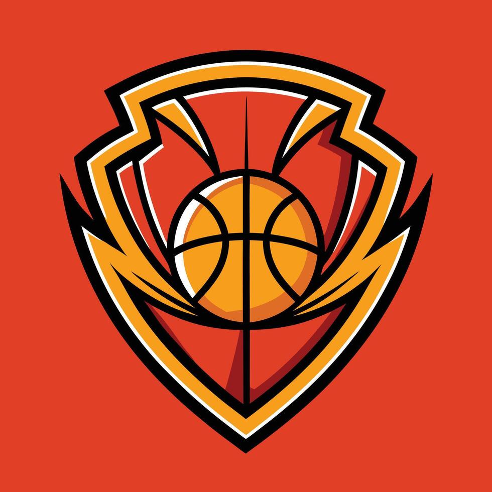 basketball team logo design illustration on solid background vector