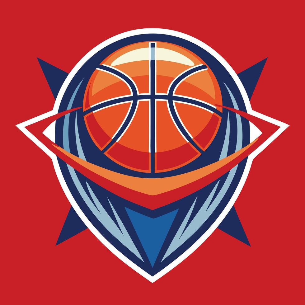 basketball team logo design illustration on solid background vector