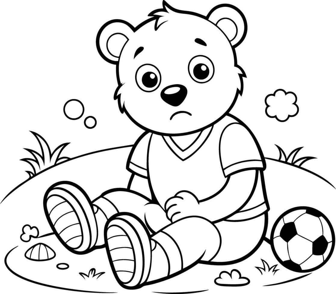 kid coloring page line art illustration black and white vector