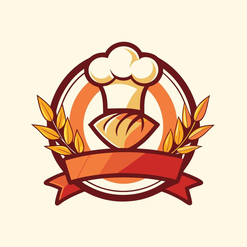illustration of a cooking logo in solid background vector
