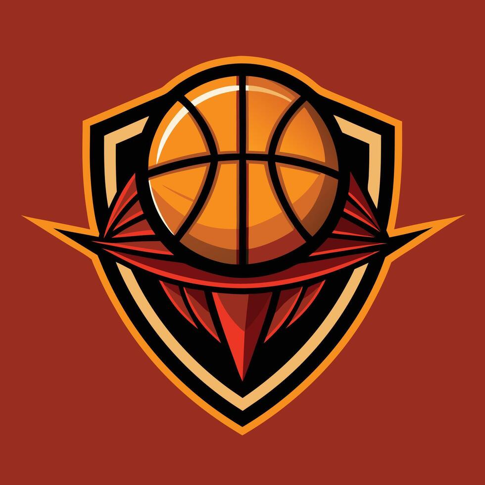 basketball team logo design illustration on solid background vector