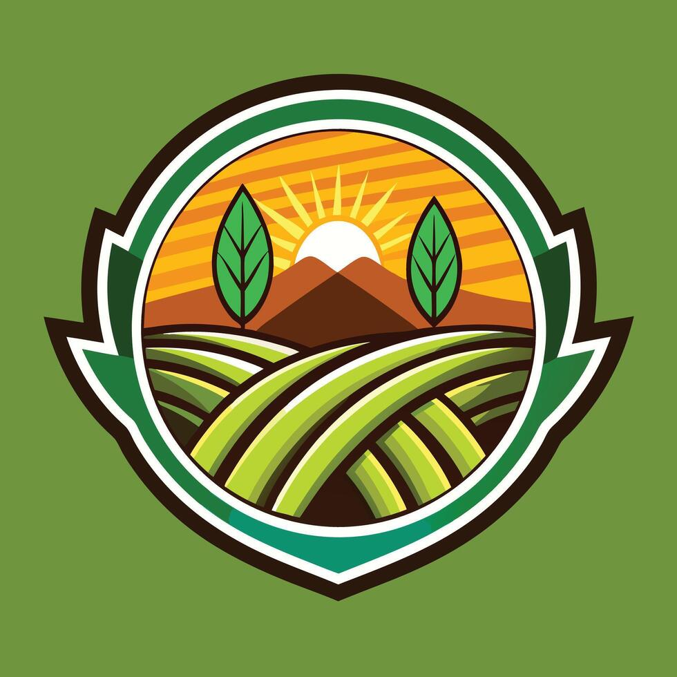 Farming Logo Illustration on solid background vector