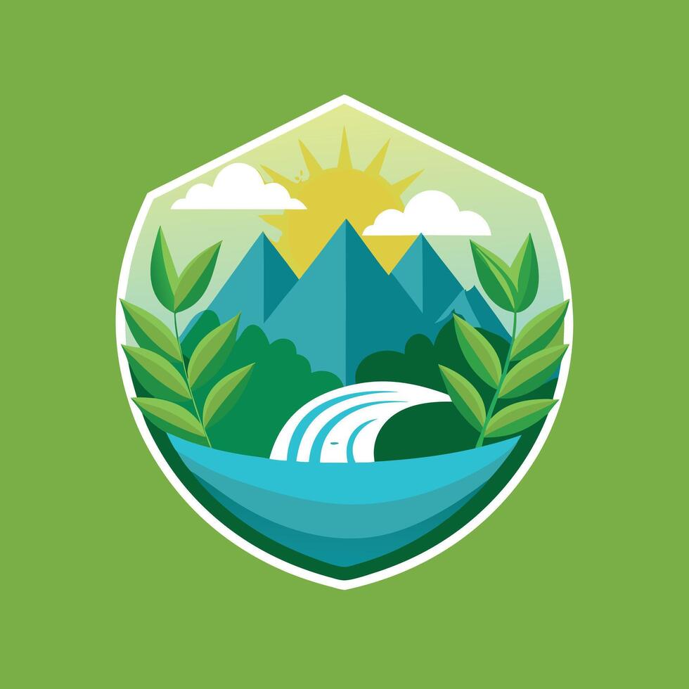 environment logo illustration on solid background vector