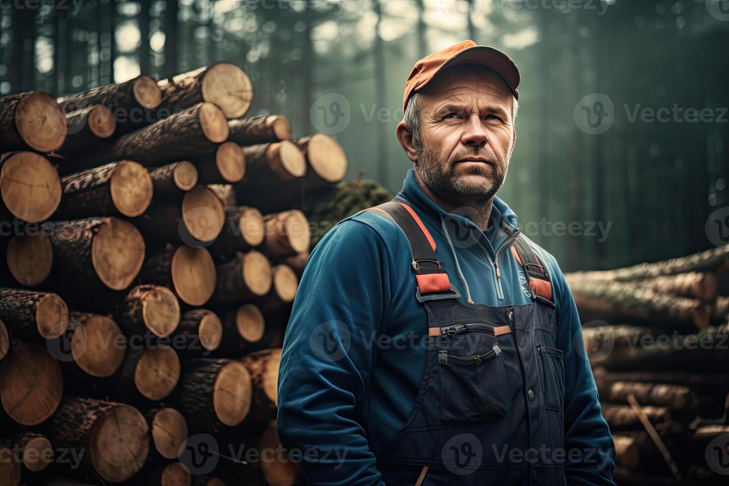 Man in a Forest, Deforestation photo