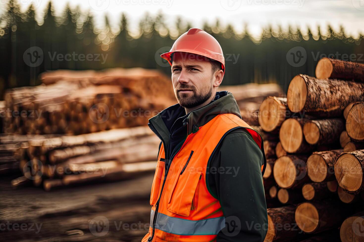 Man Deforestation Concept photo