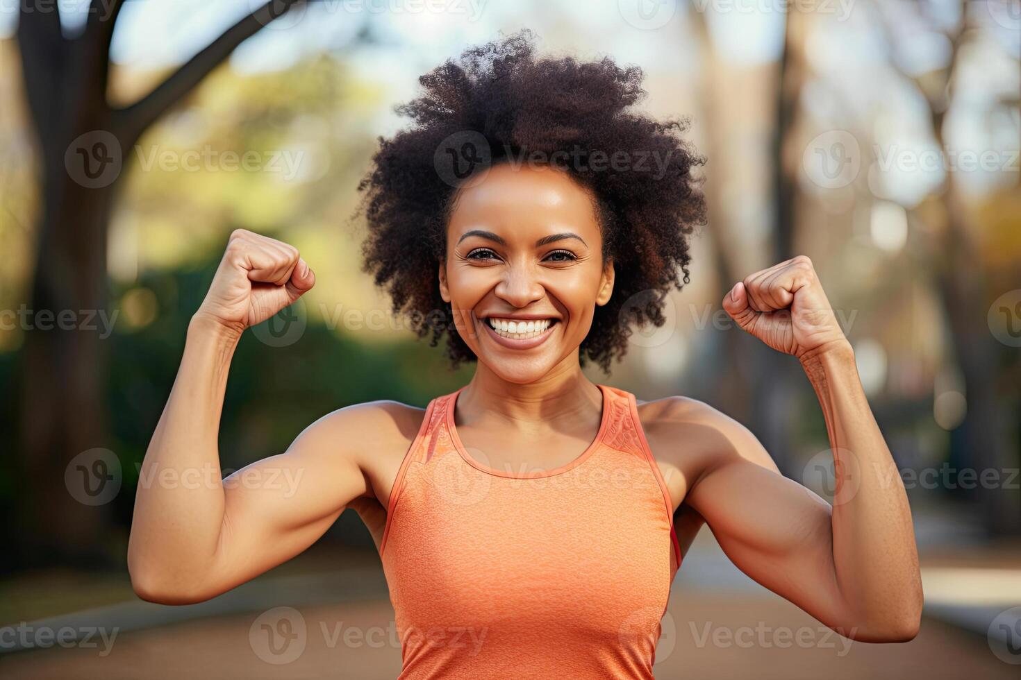 African American Woman in the park photo