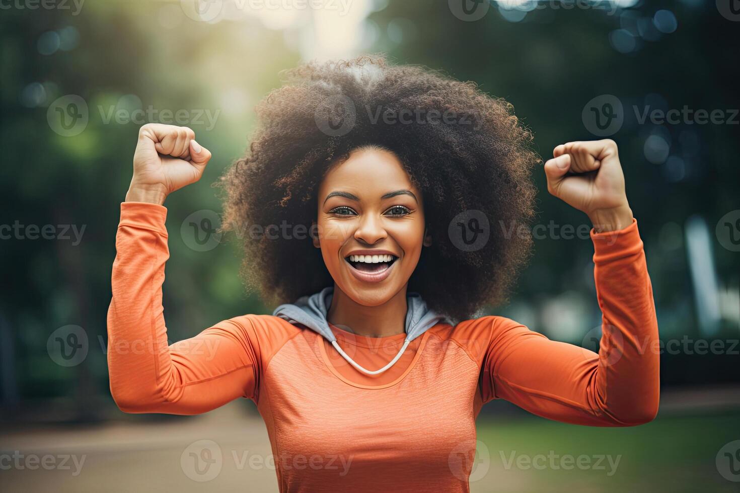 African American Woman in the park photo