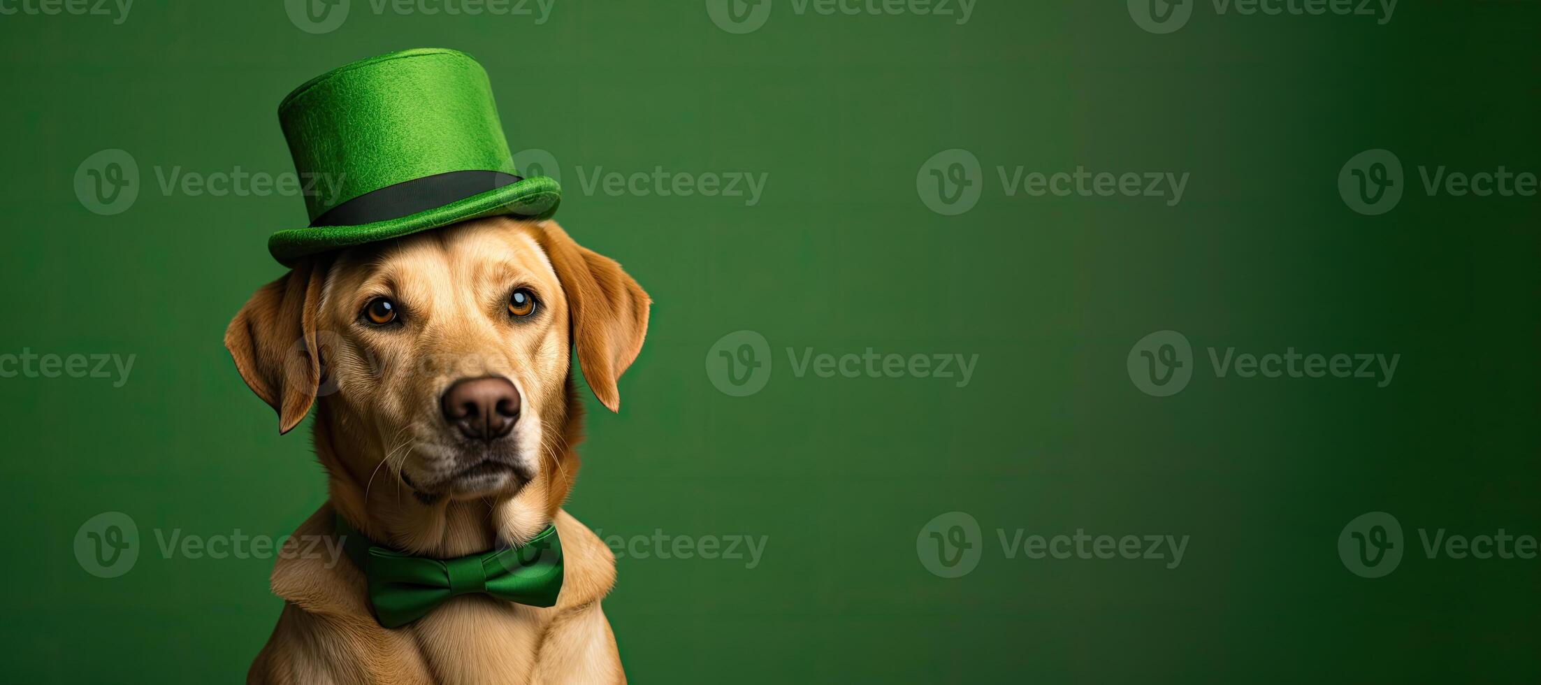 Labrador Wearing Green Hat photo