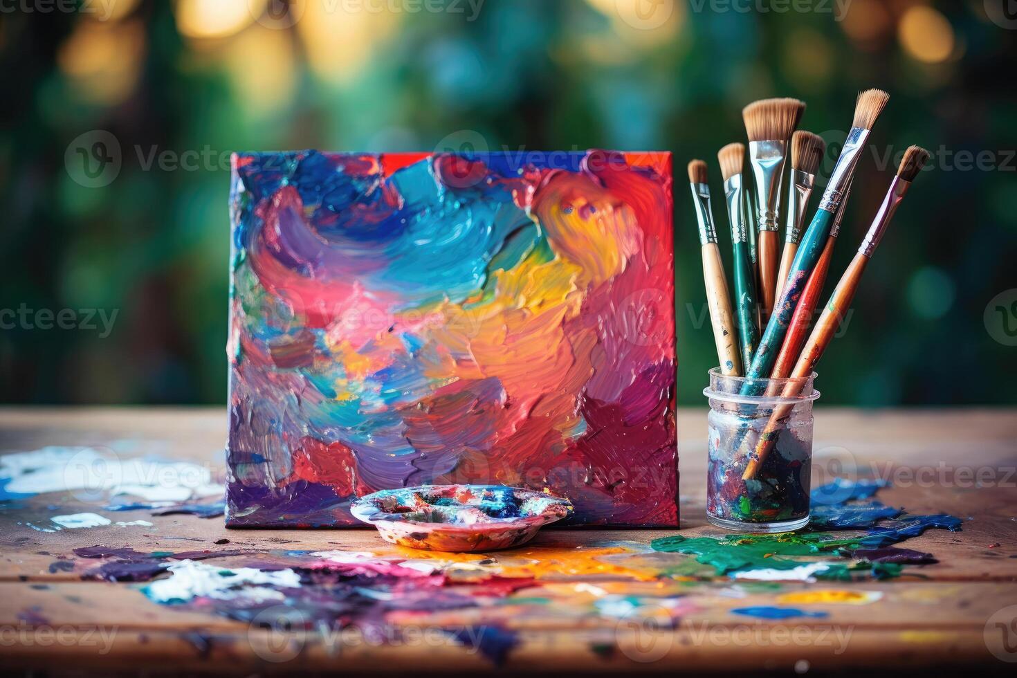 Canvas with Abstract Drawing photo
