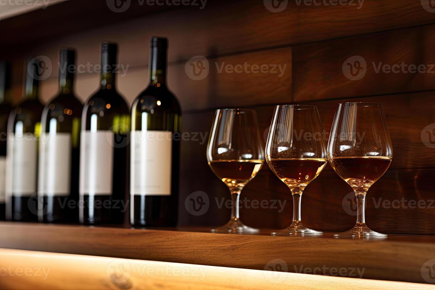 Wine Bottles and Glasses photo