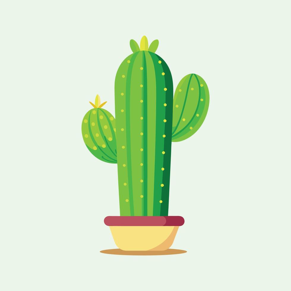 Cactus flat illustration isolated on white background vector
