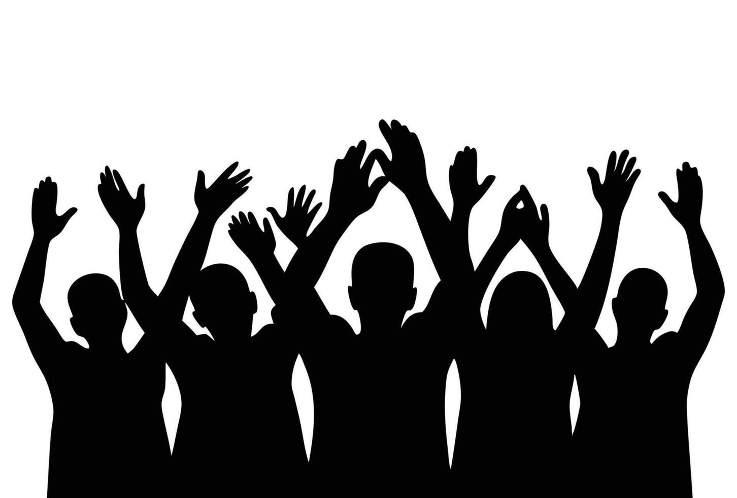 Applause people silhouette isolated on white background vector
