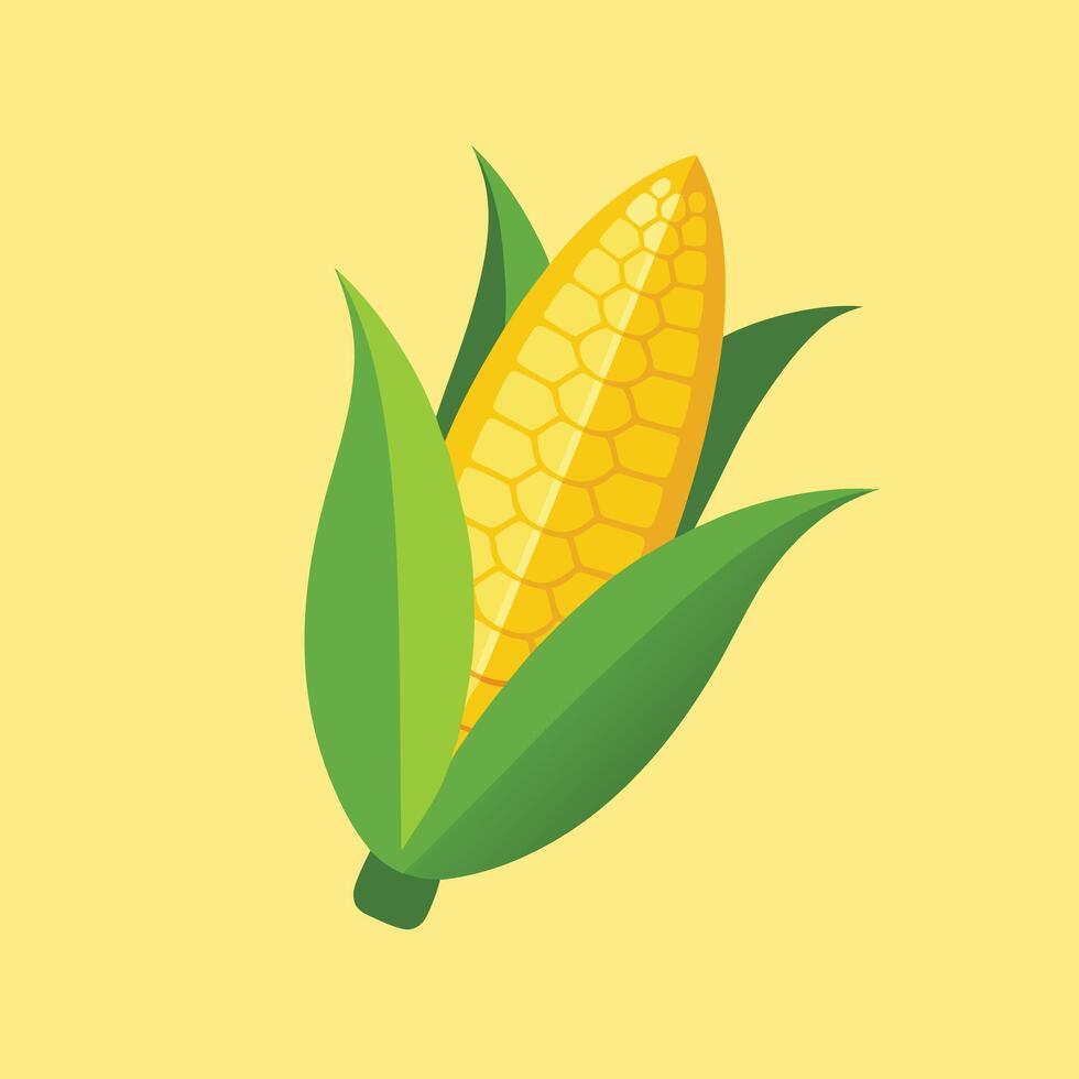 Flat illustration of a corn isolated on white background vector