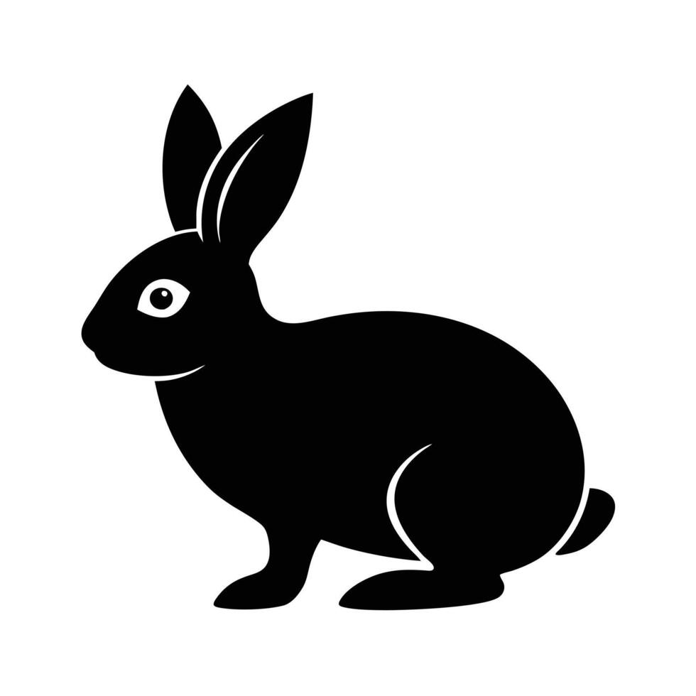Rabbit silhouette illustration isolated on white background vector