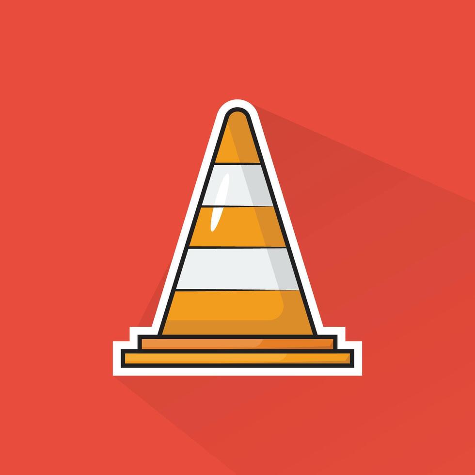 Illustration of Firefighter Traffic Cone in Flat Design vector