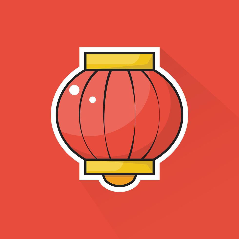 Illustration of Chinese Lantern in Flat Design vector