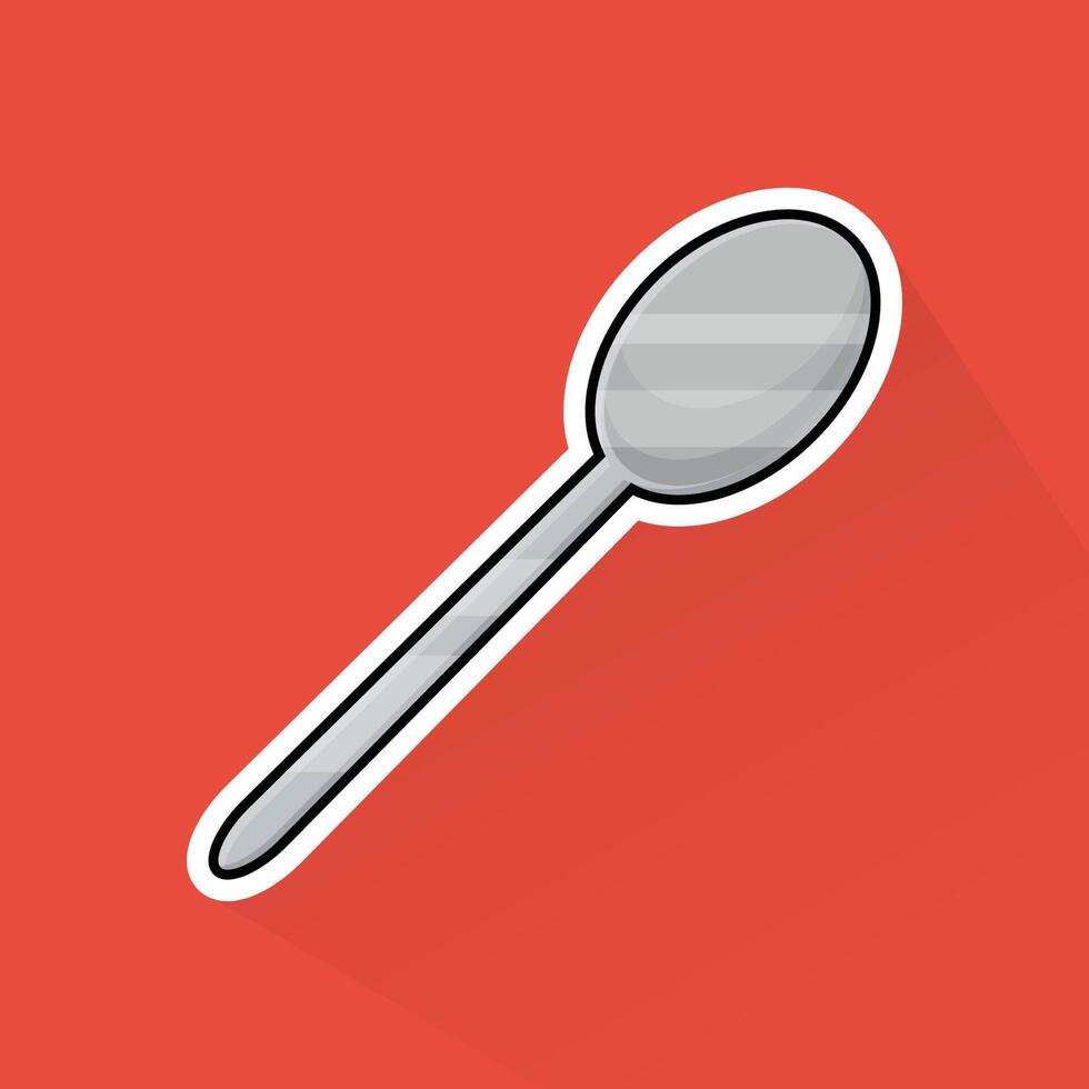 Illustration of Spoon in Flat Design vector