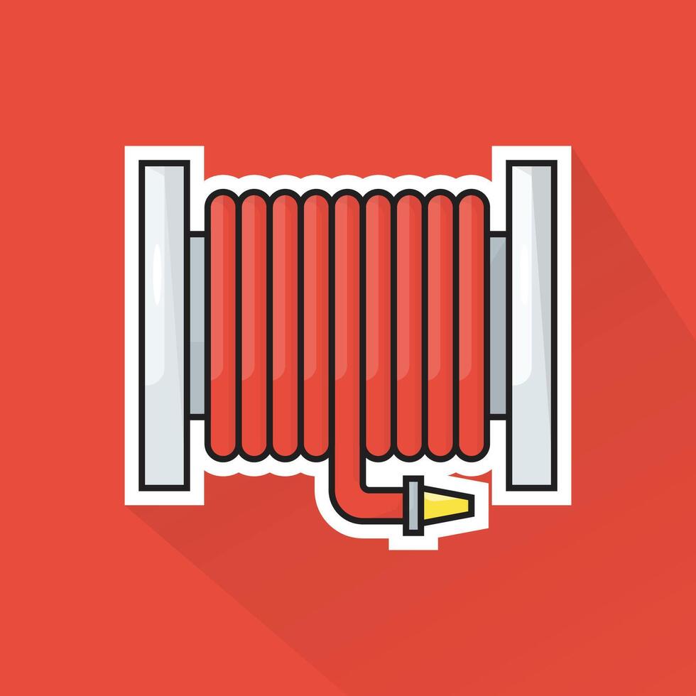 Illustration of Firefighter Fire Hose in Flat Design vector