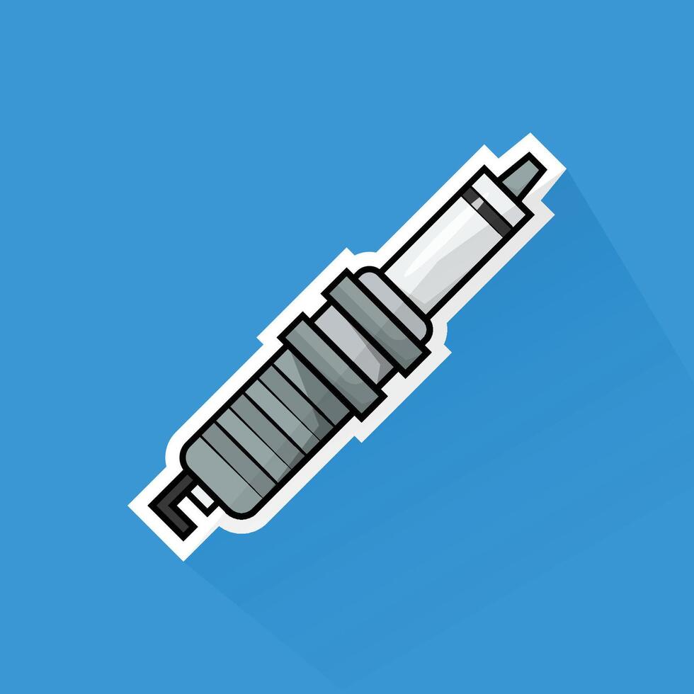Illustration of Spark Plug in Flat Design vector