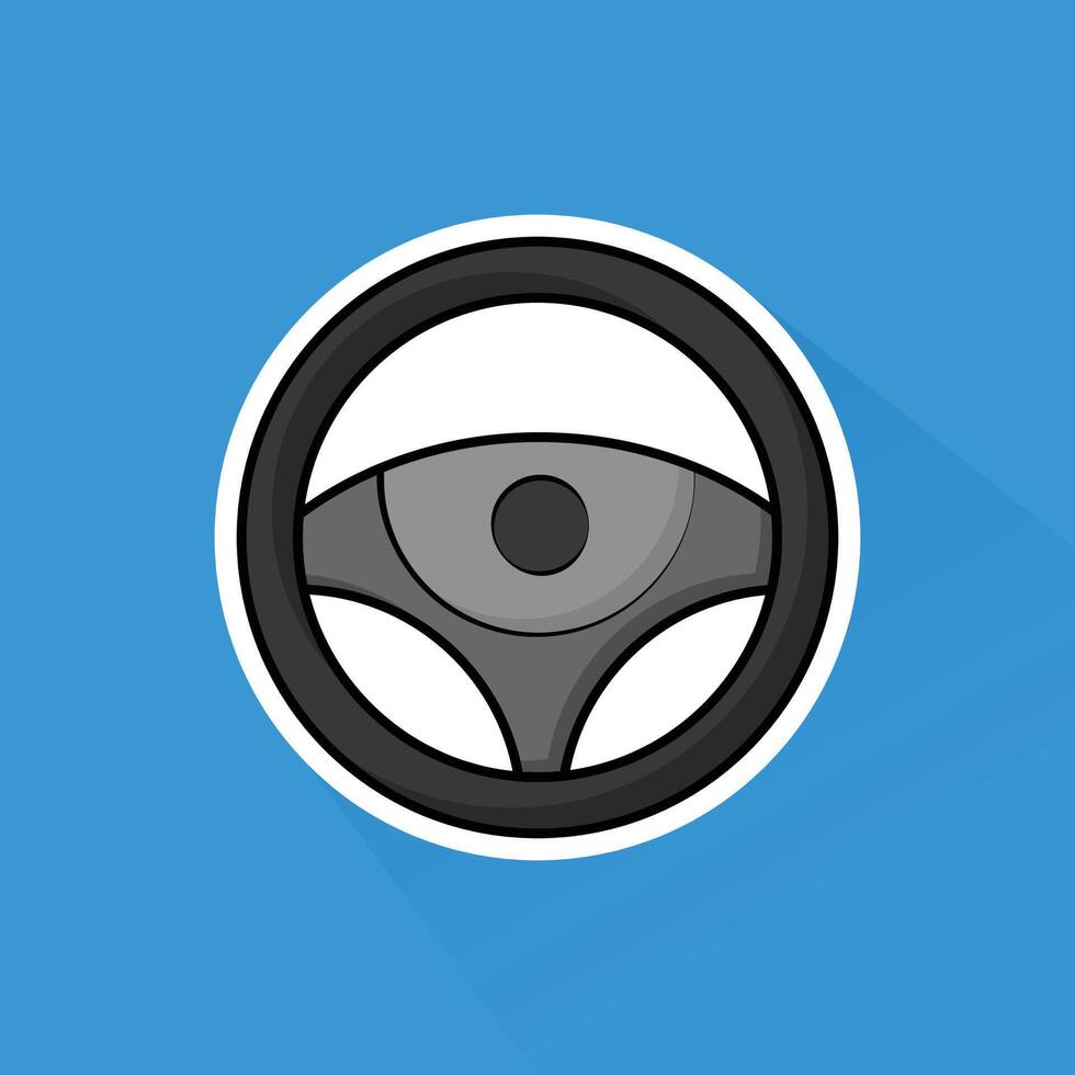 Illustration of Steering Wheel in Flat Design vector