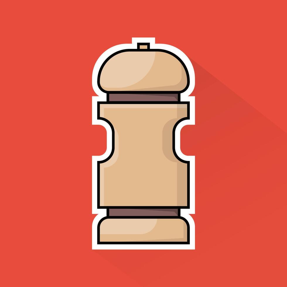 Illustration of Pepper Mill in Flat Design vector