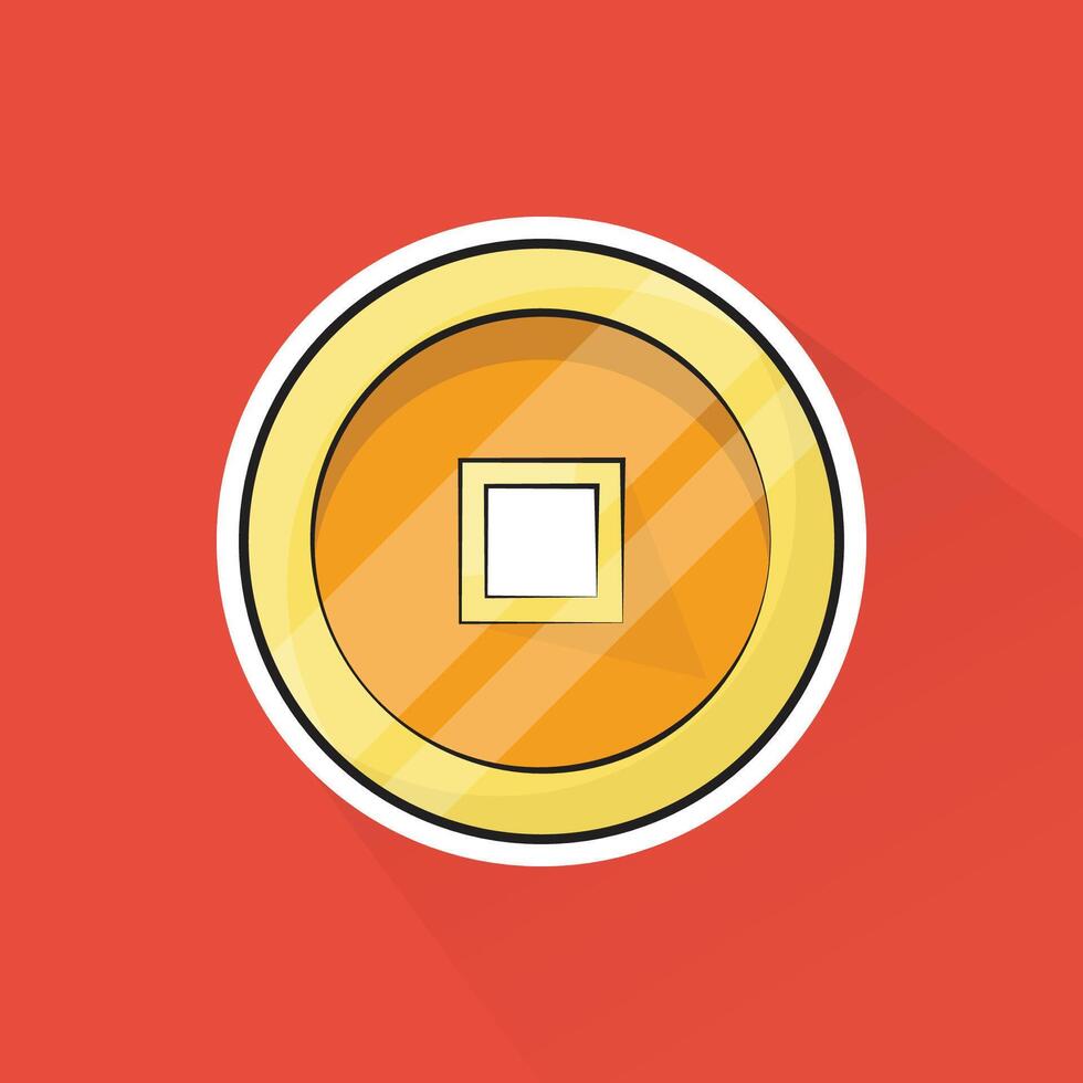 Illustration of Gold Coin in Flat Design vector