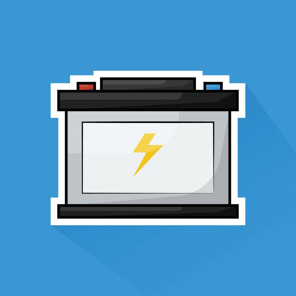Illustration of Car Battery in Flat Design vector