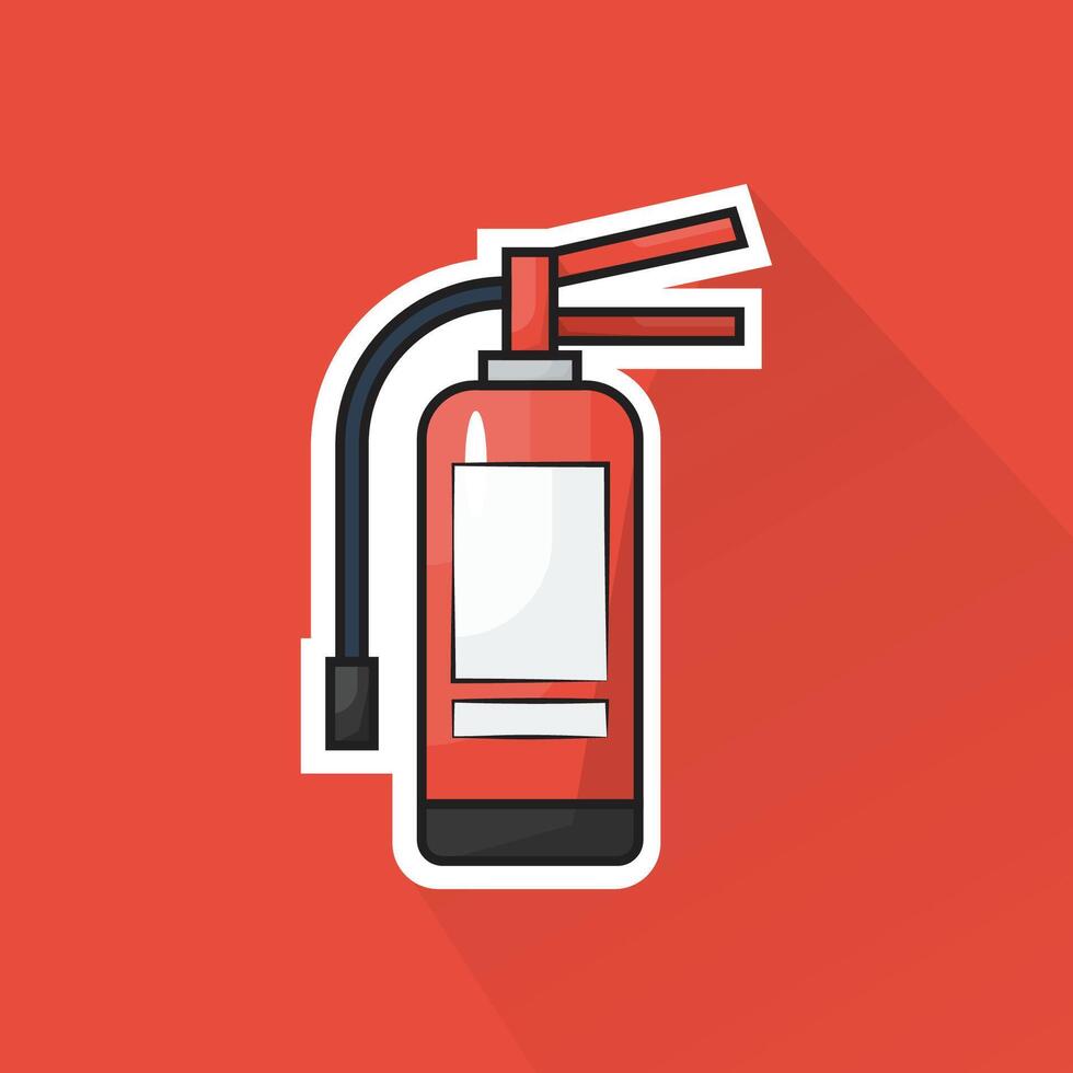 Illustration of Firefighter Fire Extinguisher in Flat Design vector