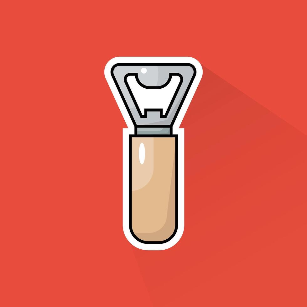Illustration of Bottle Opener in Flat Design vector