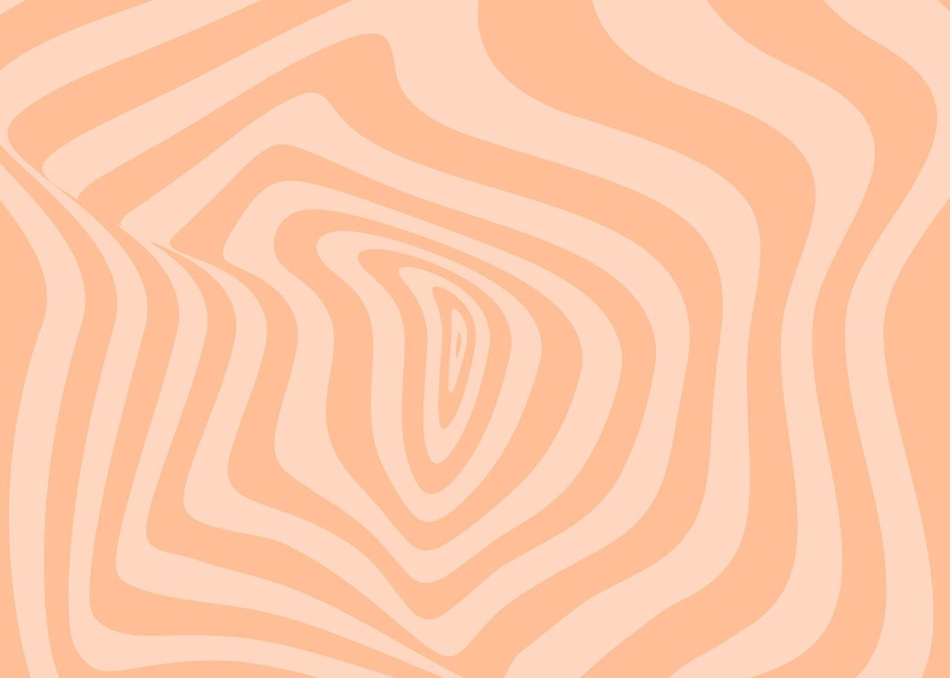 Distorted curved wave line background. Groovy retro hippie Retro style psychedelic Trendy 70s style. Striped lines hypnotic Vintage background. Distorted geometric pattern. Abstract monochrome. vector