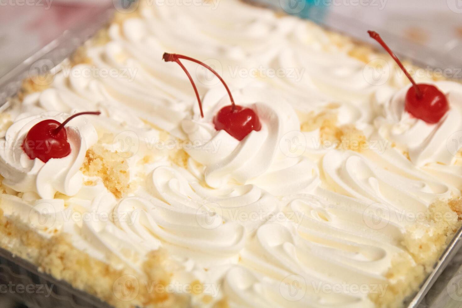 Cherries on a dessert photo
