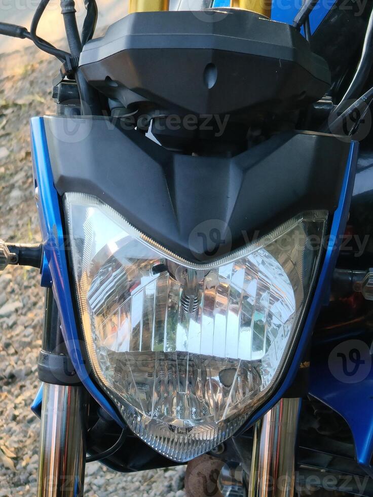 Motorcycle lamp. as part of the motorcycle headlight Used for illuminating the night. photo