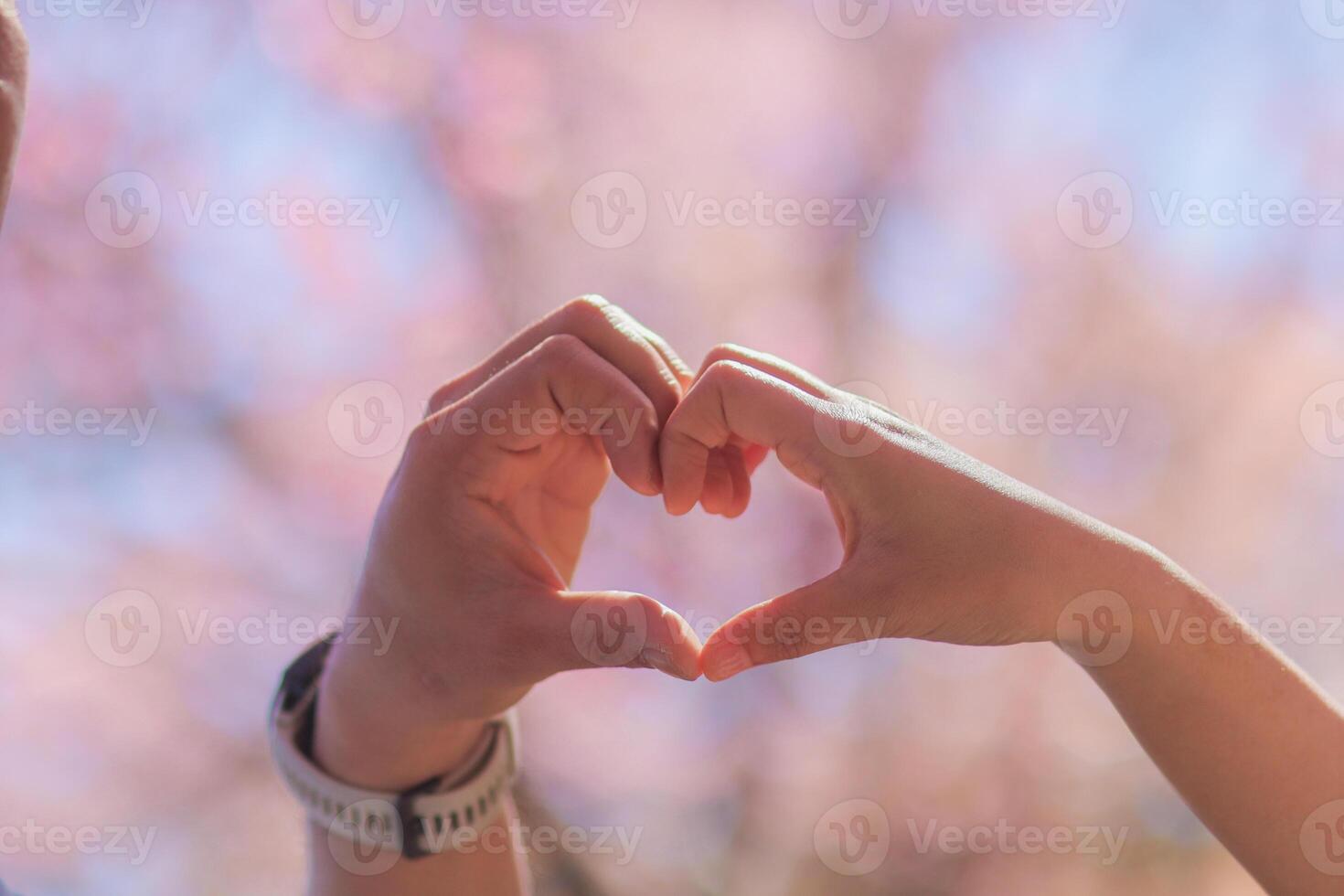 Couples display heart shaped symbols together to show their love and friendship for each other on their big day. making hand shaped heart symbol to express love friendship and kindness towards lovers photo