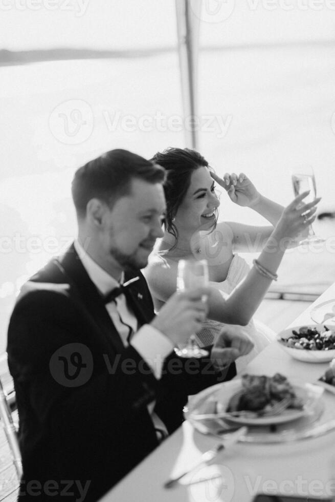 portrait of the newlyweds at the presidium photo