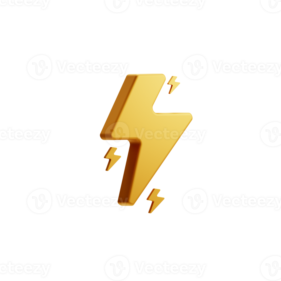 3D Illustration lightning bolt png