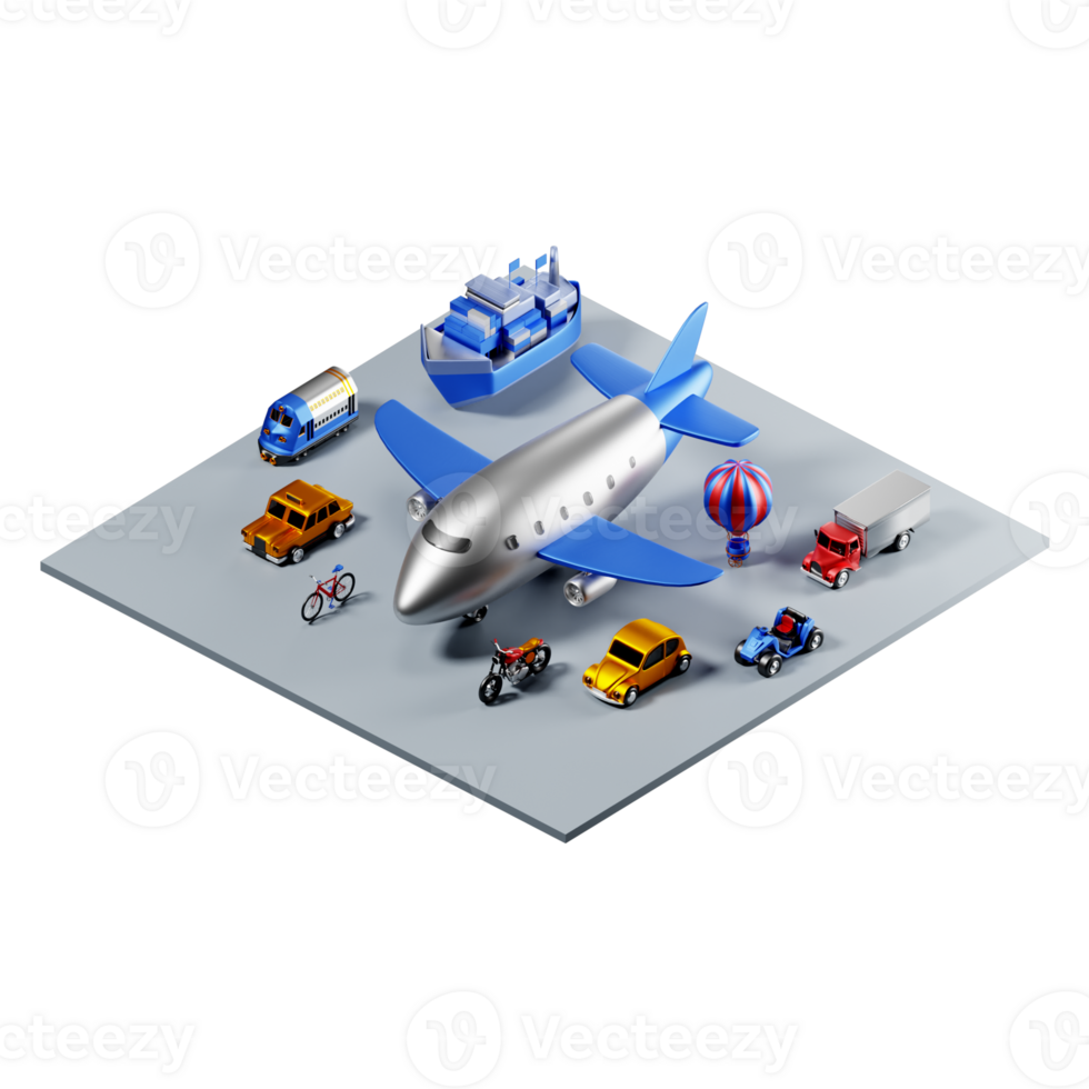 3D Illustration transportation network png
