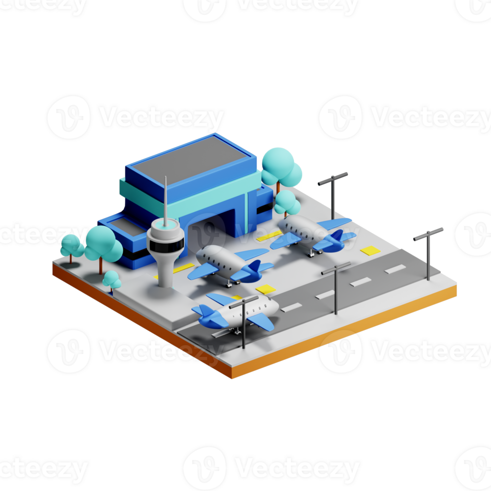 3D Illustration airport png