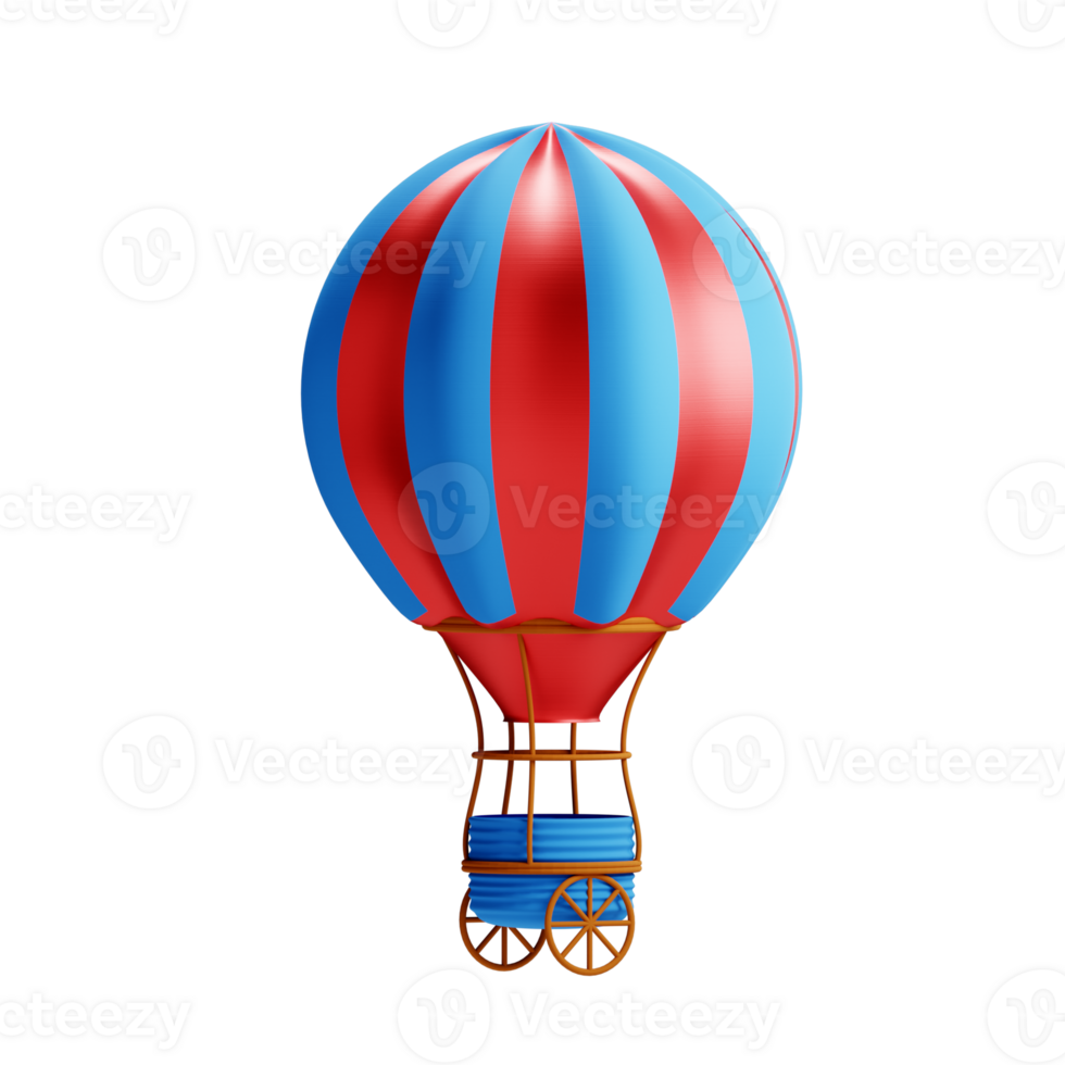 3D Illustration hot air balloon png