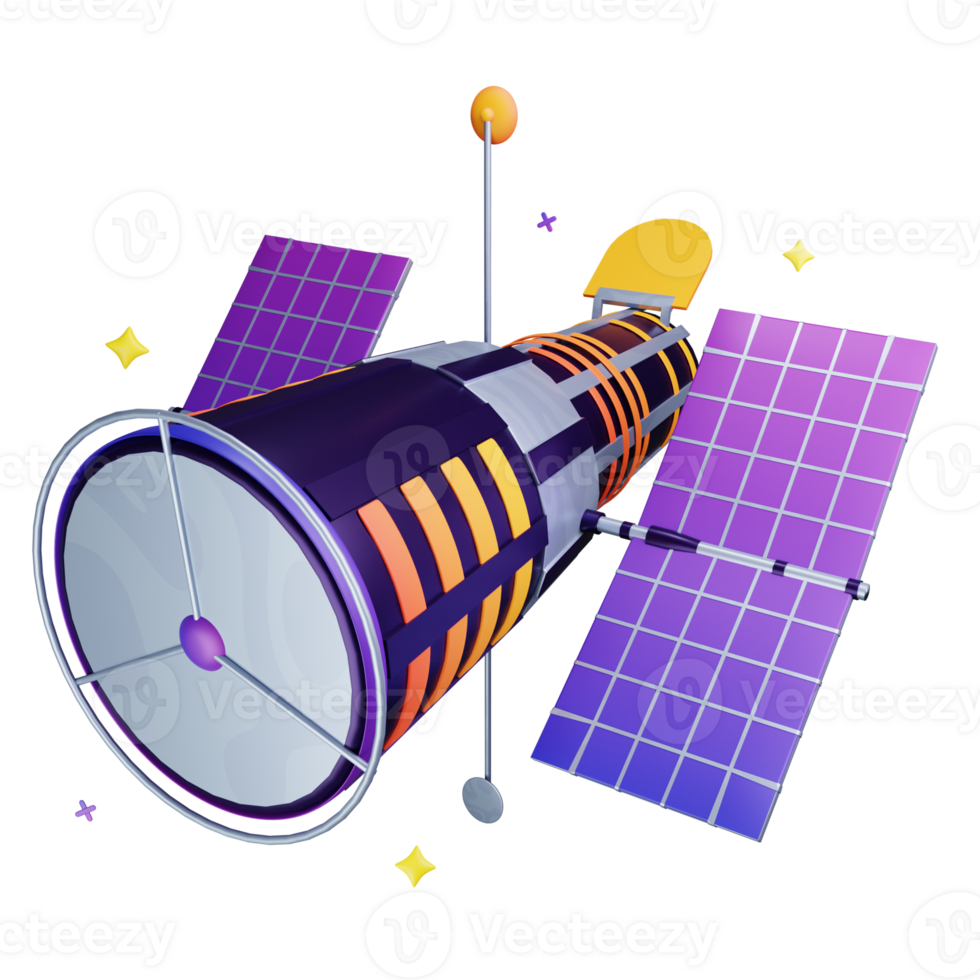 3D Illustration space telescope png