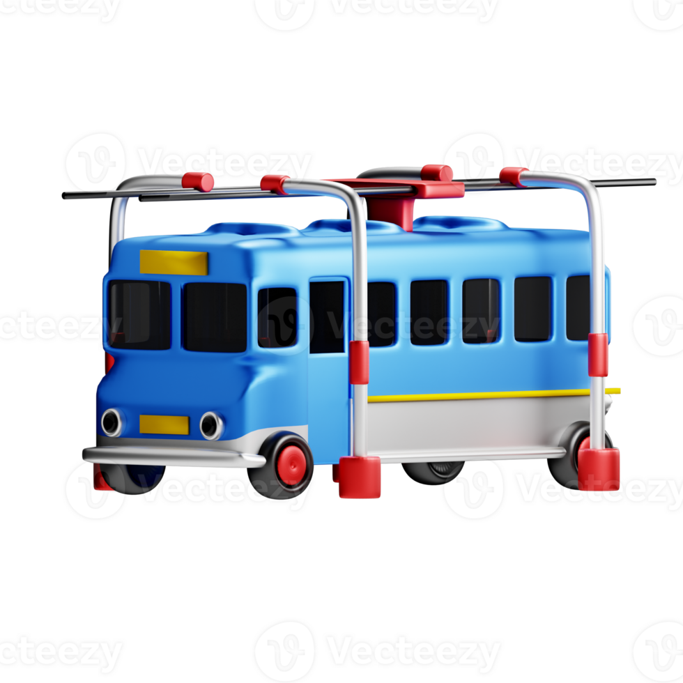 3D Illustration trolleybus png