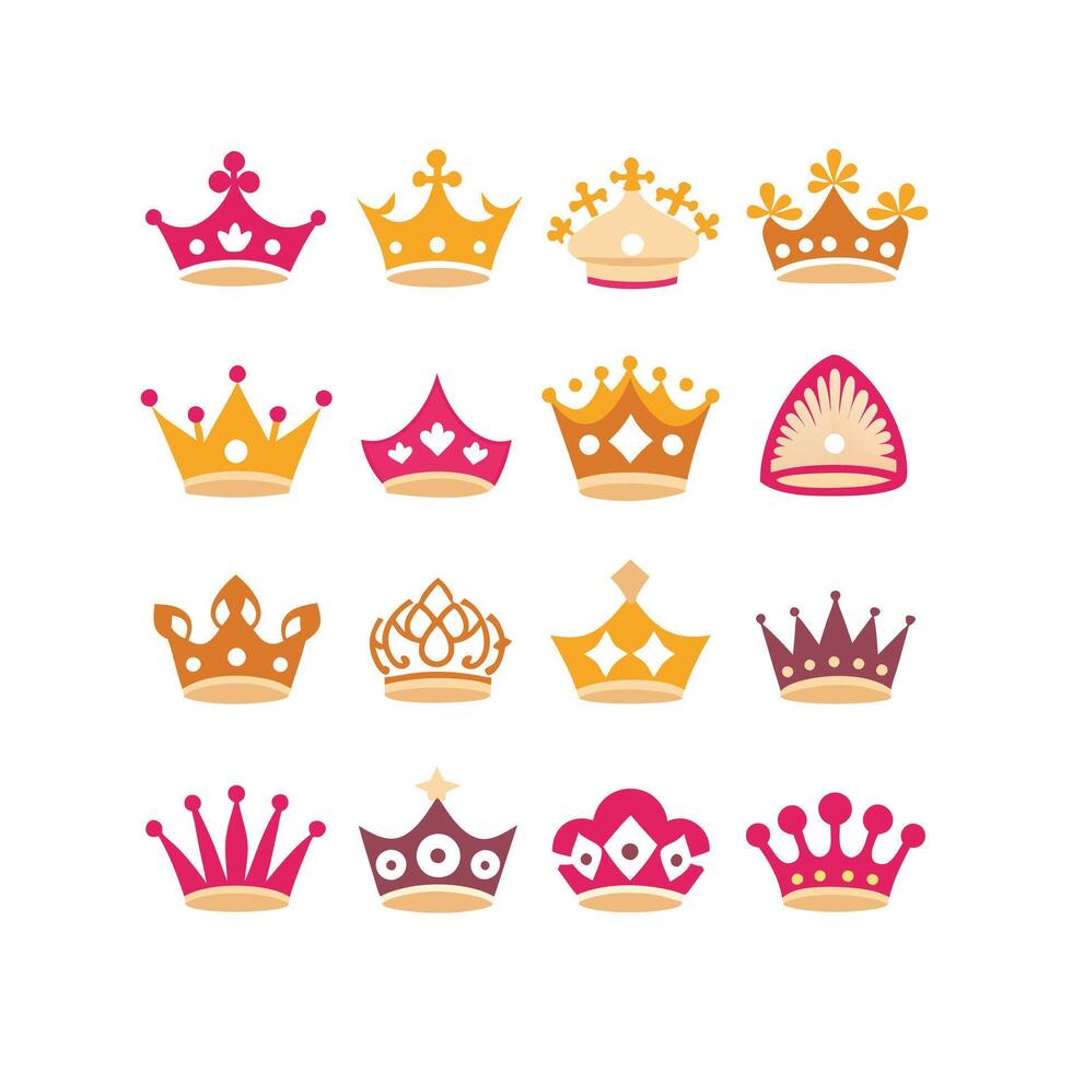 Crown or Coronet icons set concept vector