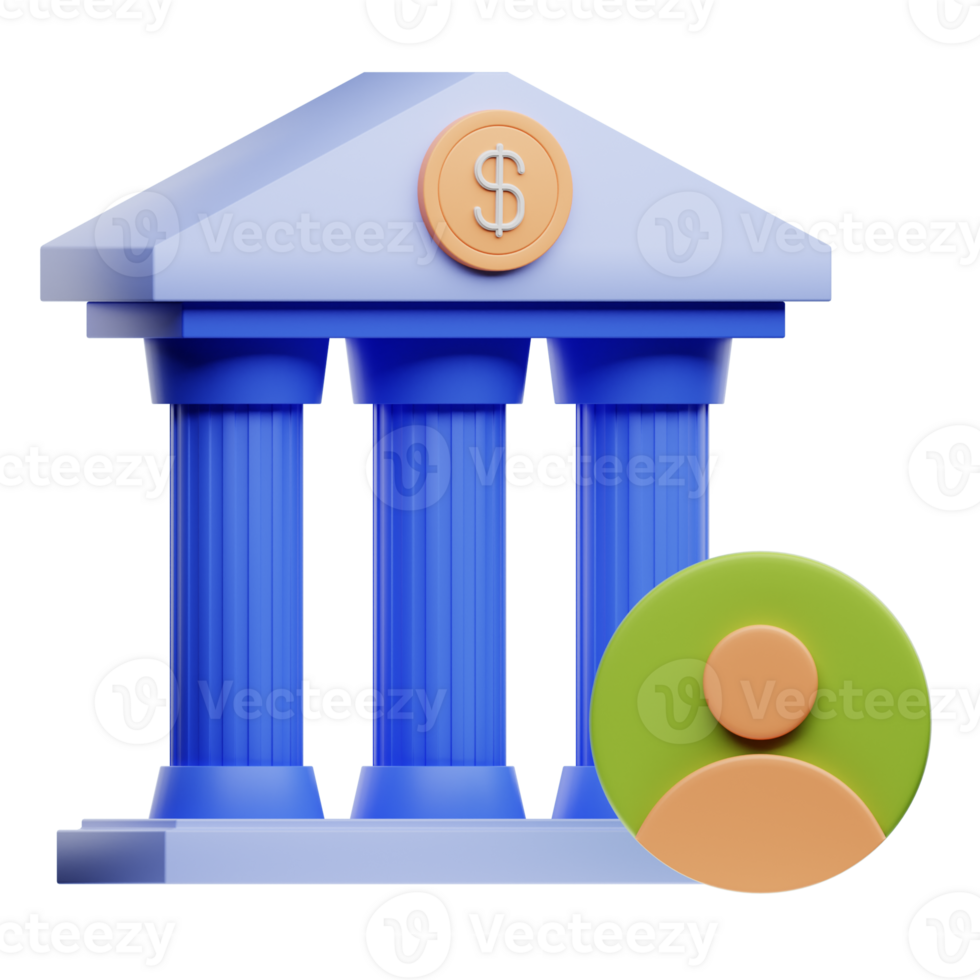 3D Illustration bank account png