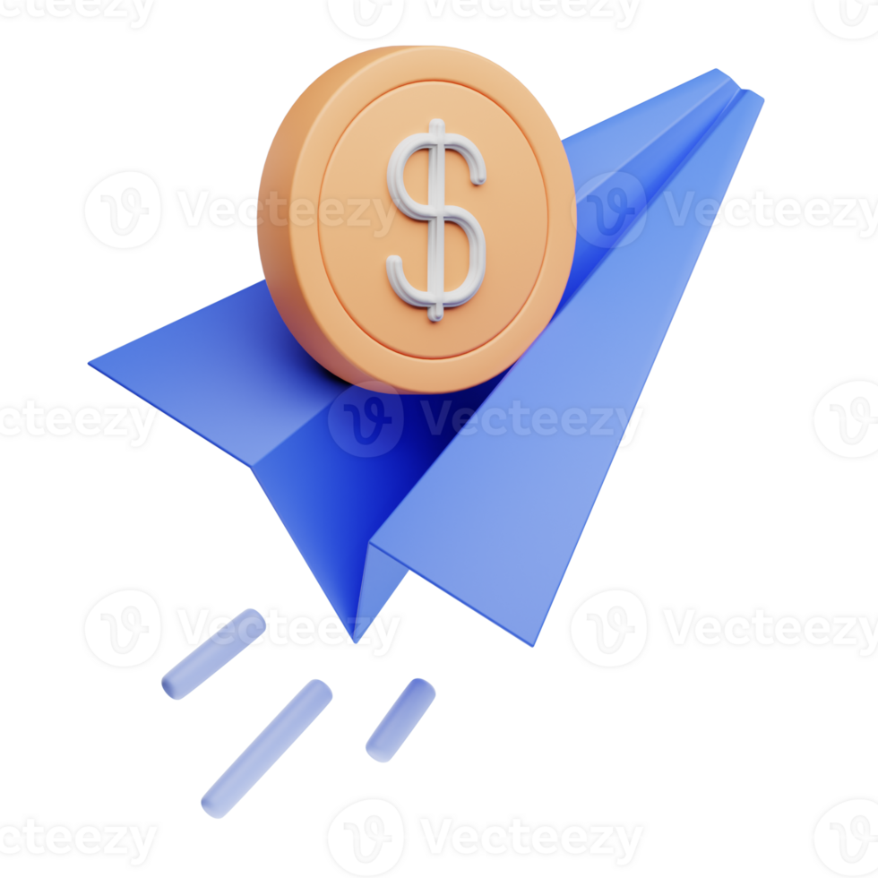 3D Illustration money transfer png