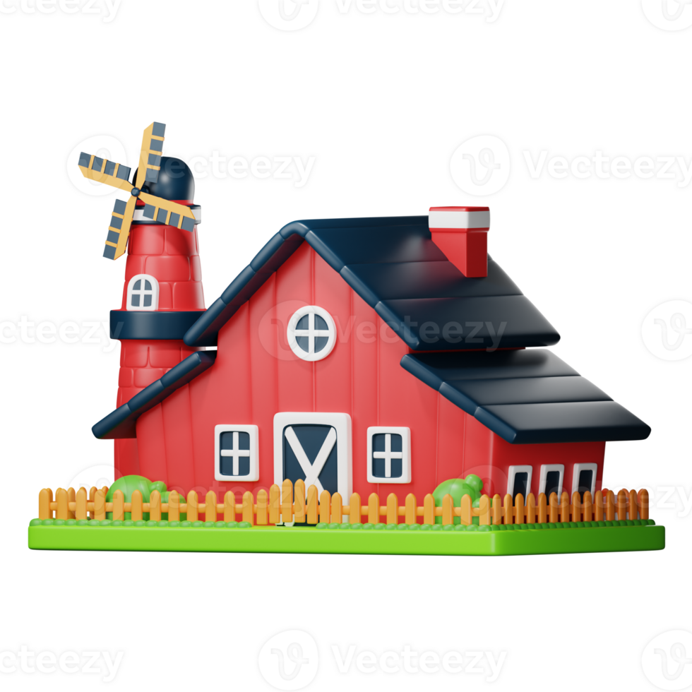 3D Illustration farmhouse png