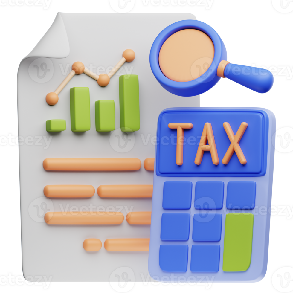 3D Illustration tax accounting png